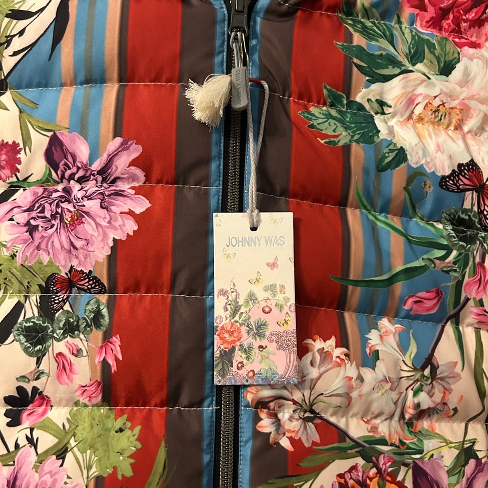 JOHNNY WAS SANTA FE DOWN PARKA (reversible).  Size M